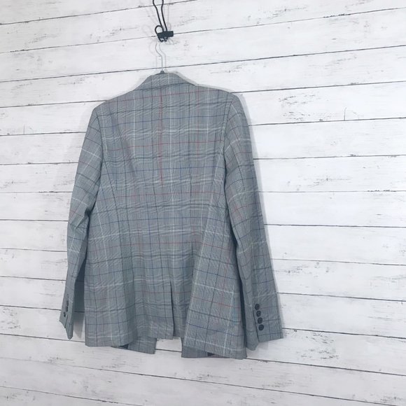 Lewit Check Print One Button Notched Lapel Blazer - Picture 4 of 5